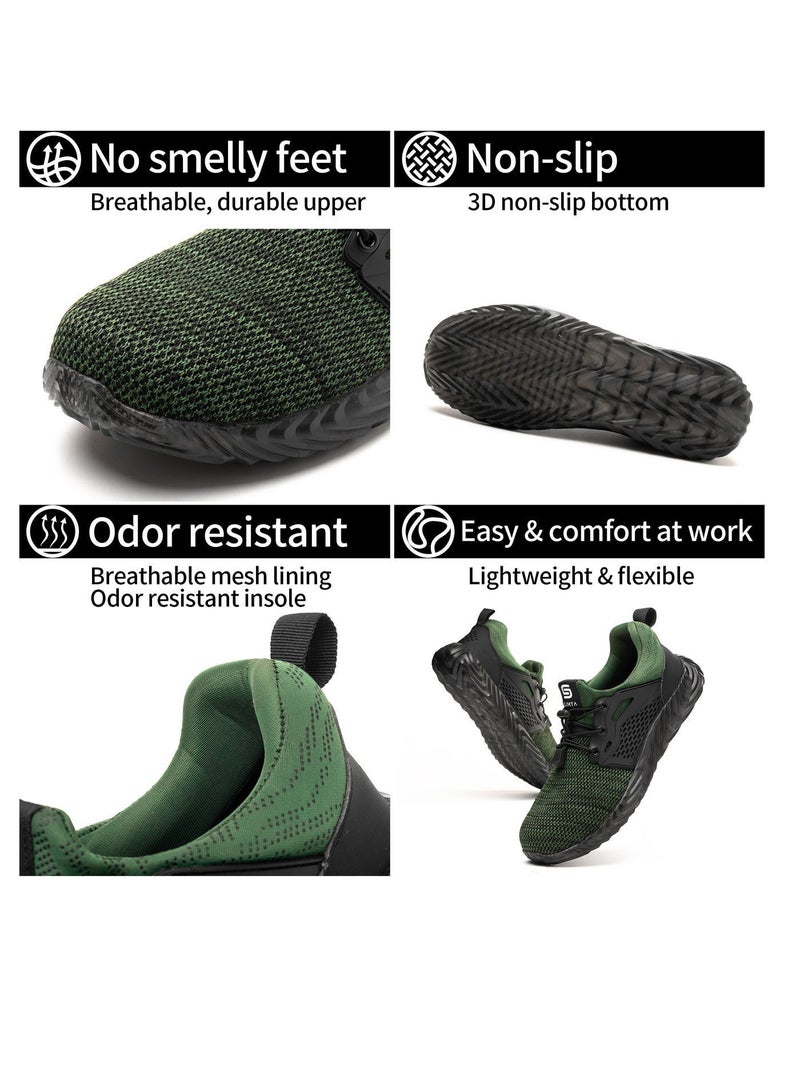 SLIMTA Men Women Safety Shoes Non-Slip Steel Toe Cap Trainers Mesh Breathable Lightweight Comfortable Puncture Proof Industrial Shoes - Image 2